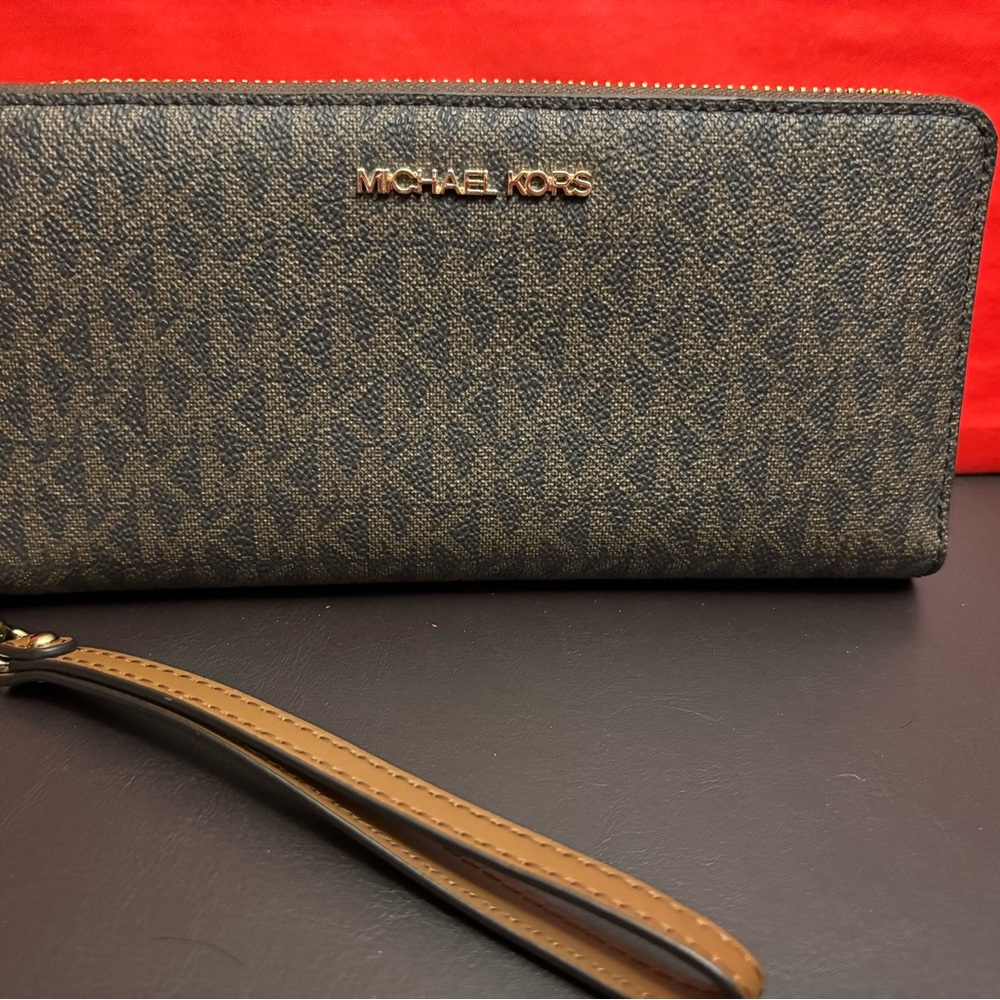 Michael Kors Monogram Wristlet Wallet
